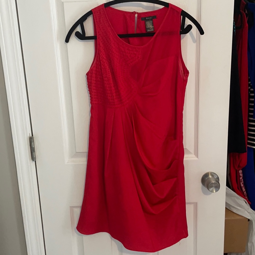 Cute red mini dress with sequins & mesh